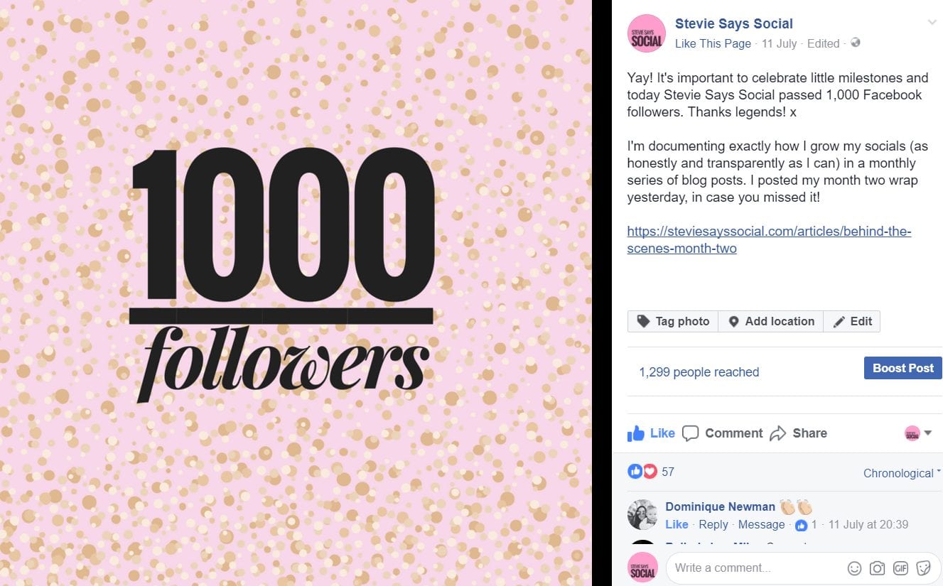 1000 Followers - Stevie Says Social