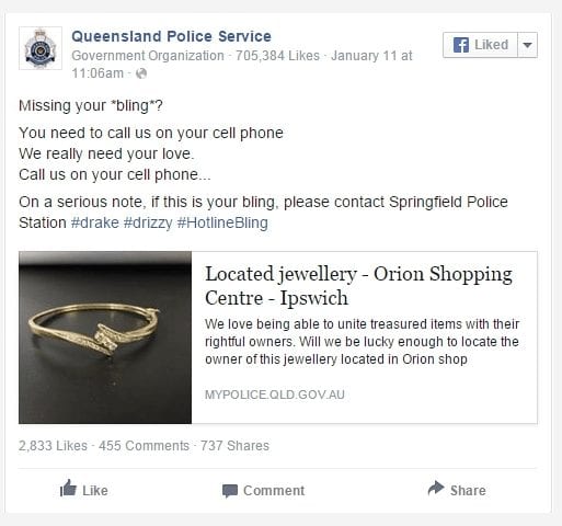 QUEENSLAND POLICE SERVICE Social media posts - Stevie Says Social